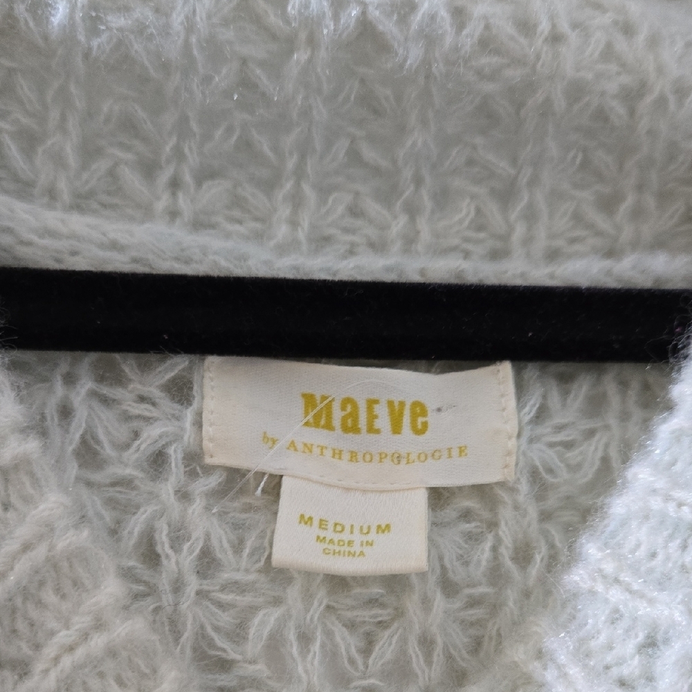 Anthropologie Maeve Dionne Mint Retro Bell-Sleeved Sweater Medium  - Picture 6 of 6